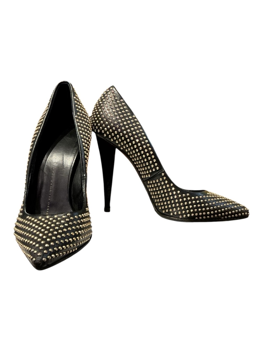 Y2K Giuseppe Zanotti Design Leather Studded Stileto Point Toe high Heel Pump